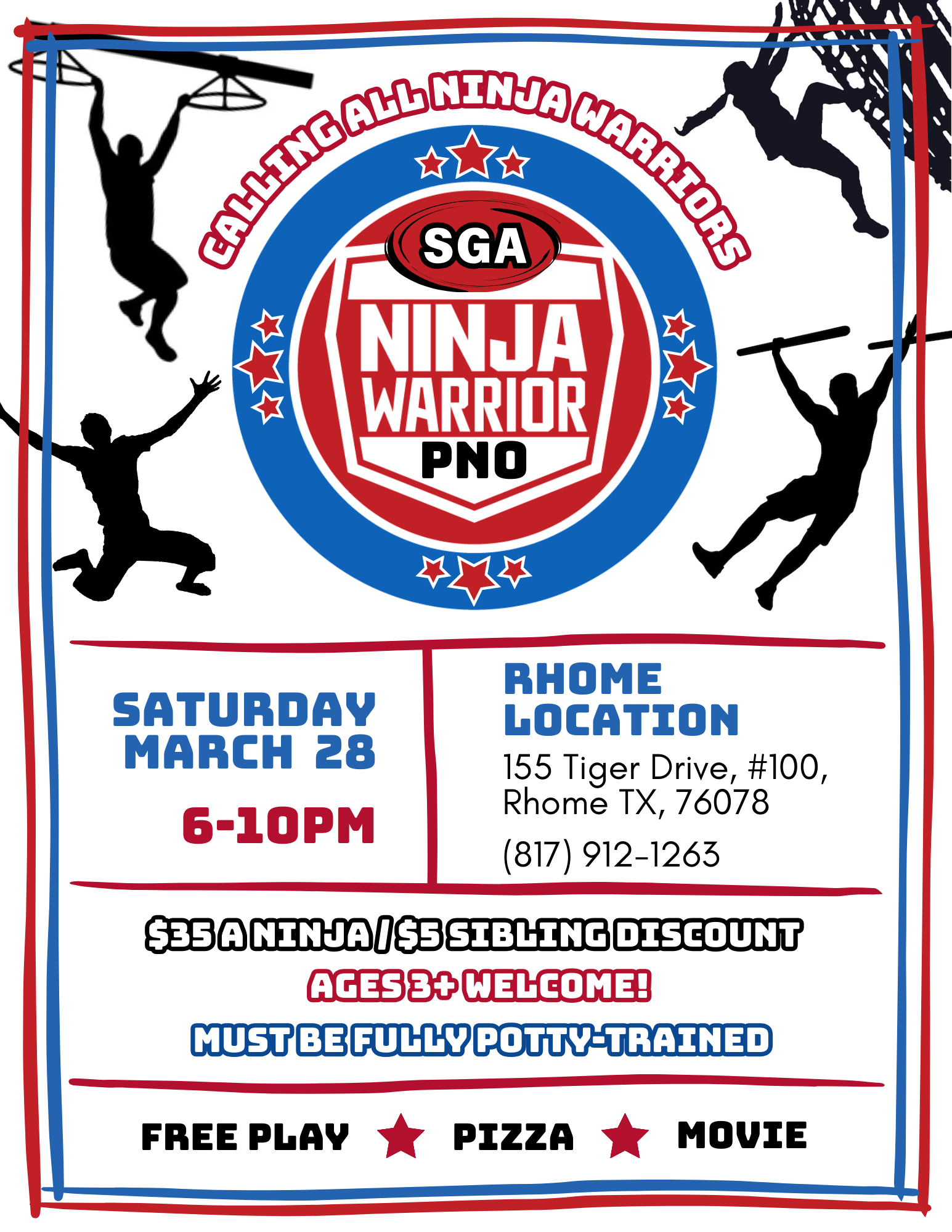 Rhome Ninja Warrior PNO Flyer