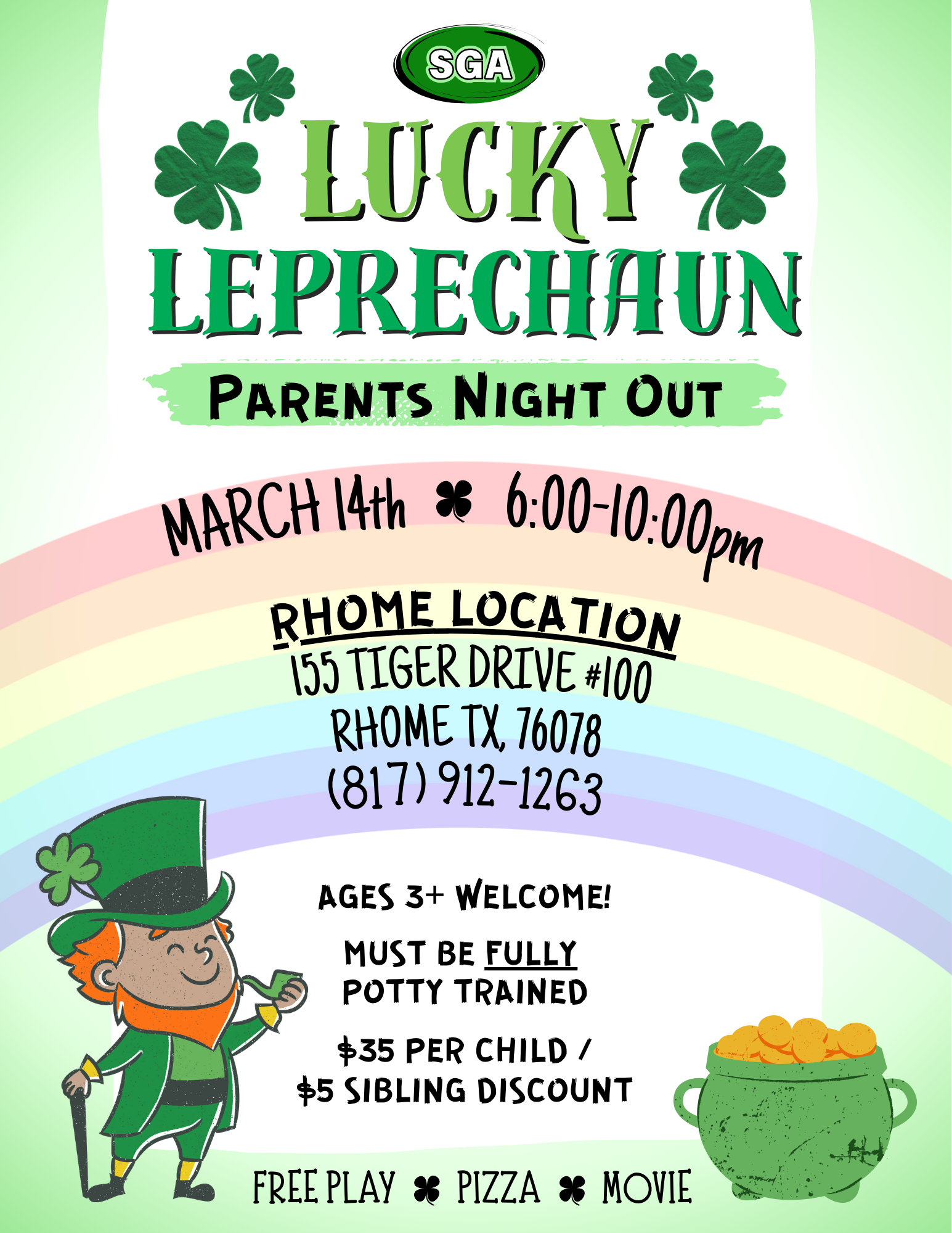 Rhome Lucky Leprechaun PNO Flyer