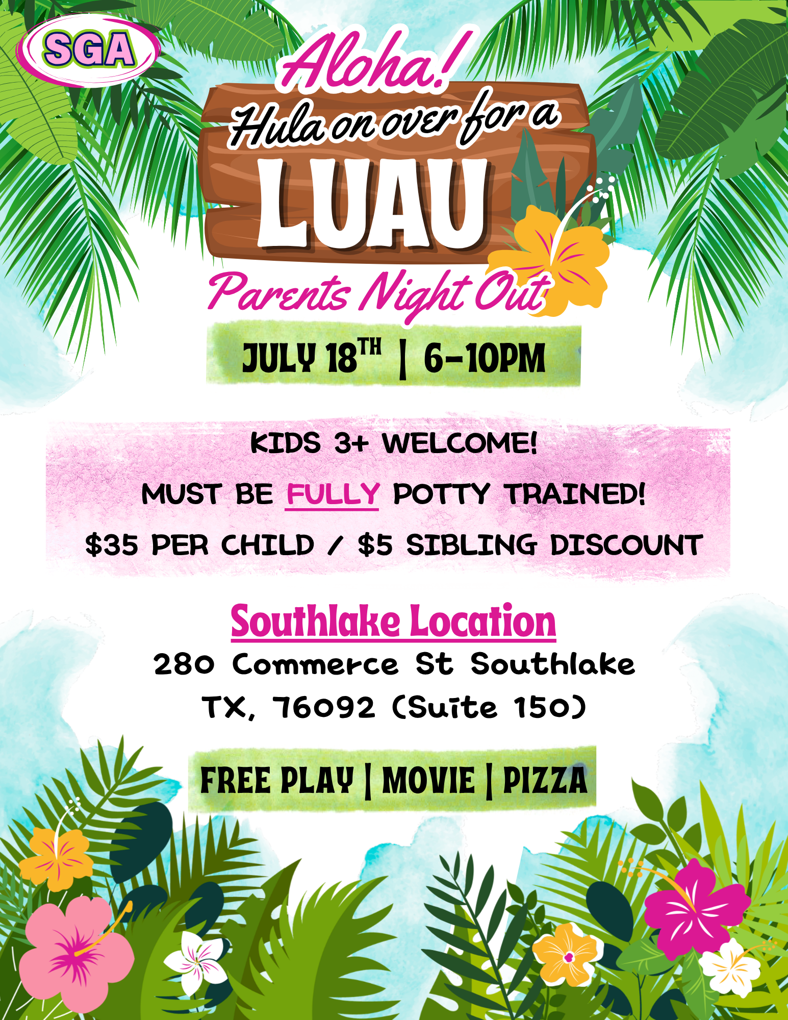 Southlake Luau PNO Flyer