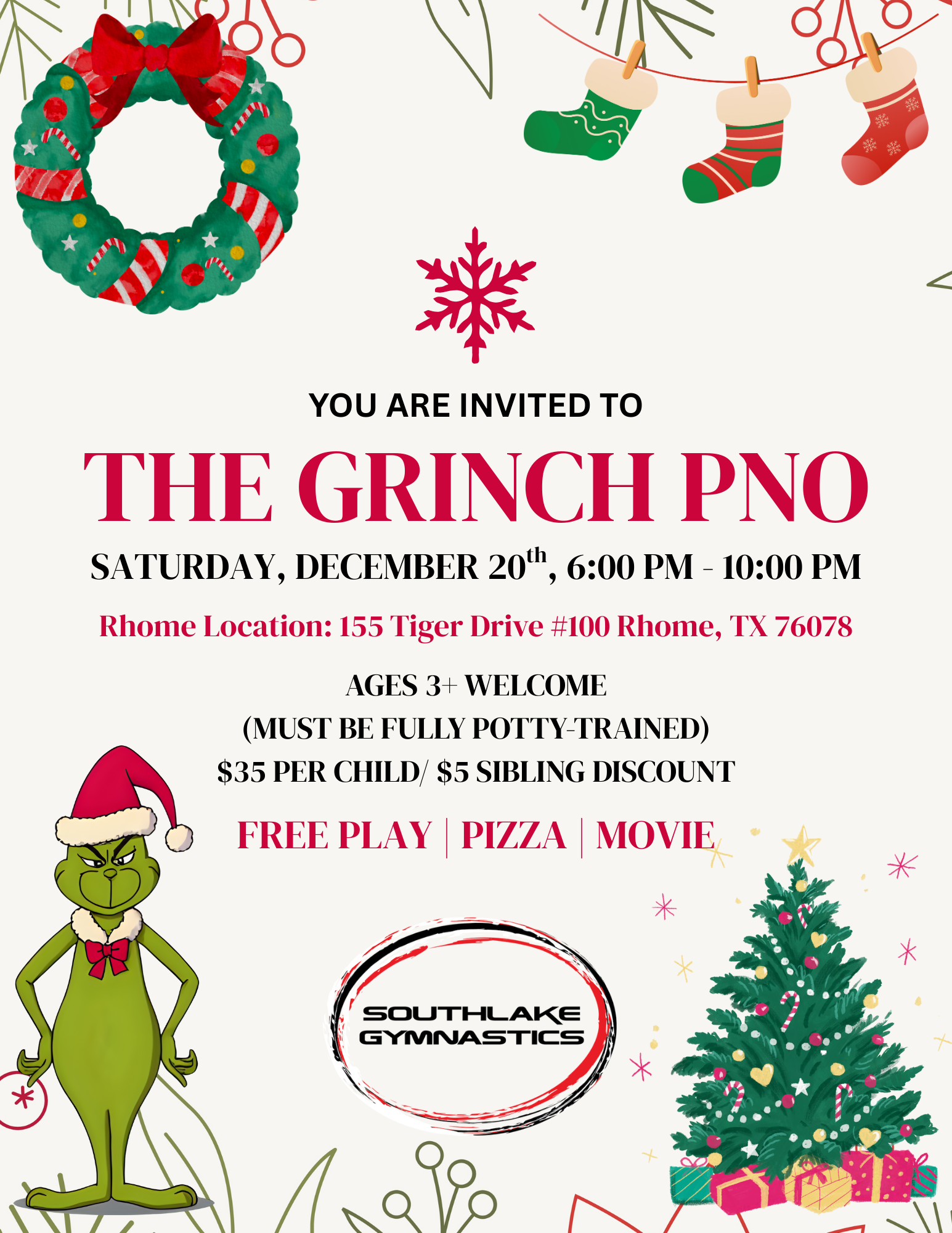 The Grinch Parents’ Night Out Flyer - Rhome