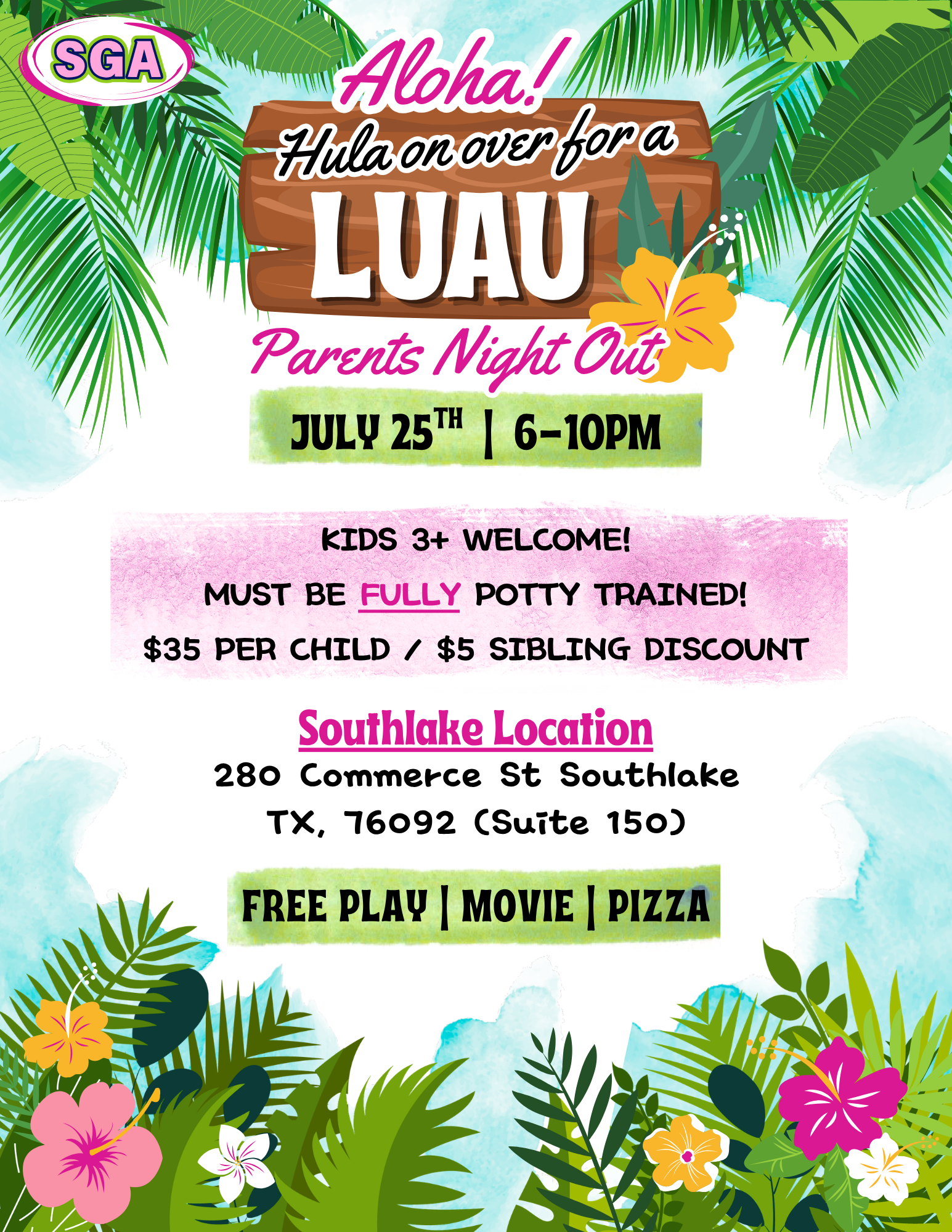 Southlake Luau PNO Flyer