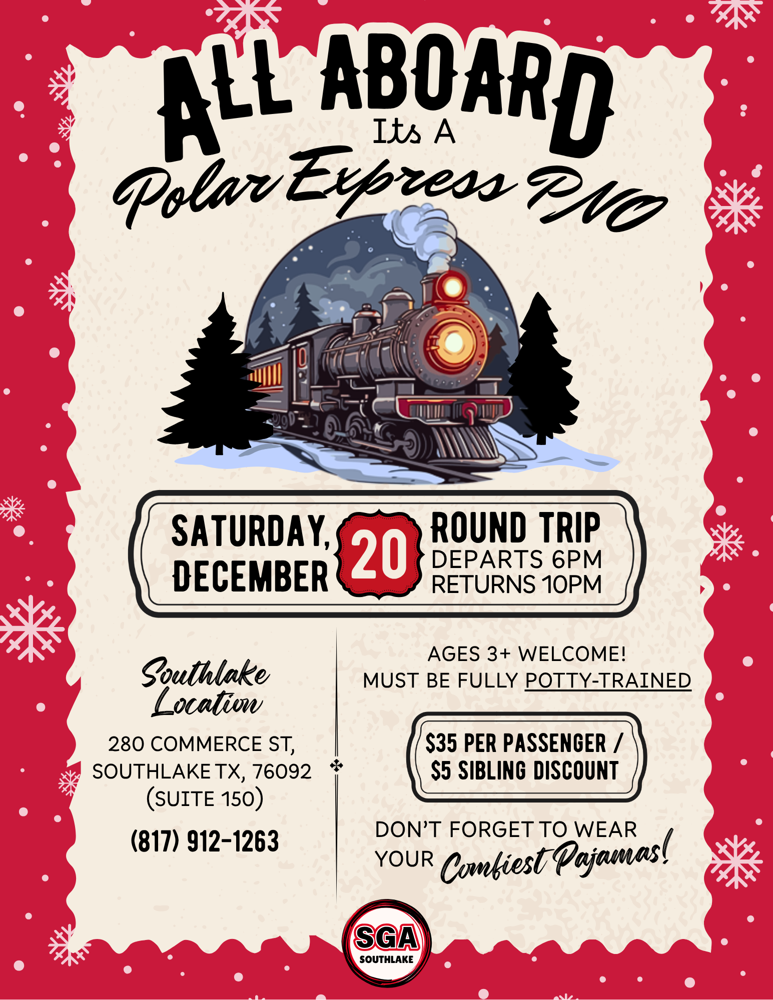Polar Express Parents’ Night Out Flyer - Southlake